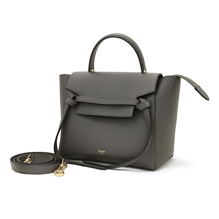 セリーヌ(CELINE) ベルトバッグ マイクロ 2way ショルダーバッグ ハンドバッグ 保存袋付き グレー