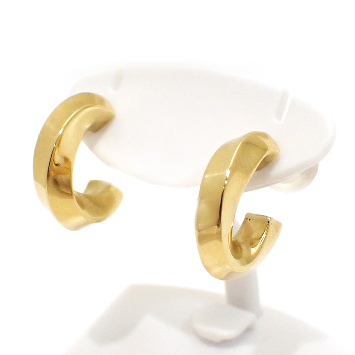 ティファニー(Tiffany & Co.) 750YG ナイフエッジ ピアス ゴールドカラー