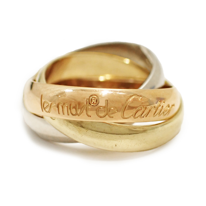 カルティエ(Cartier) トリニティリング 45号 スリーカラー 750 ピンクゴールド シルバー ピンキーリング