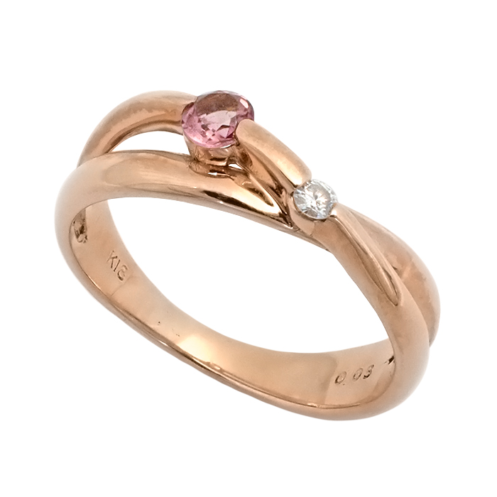 K18PG ダイヤモンド指輪 7号 新品仕上げ済 ピンクゴールド