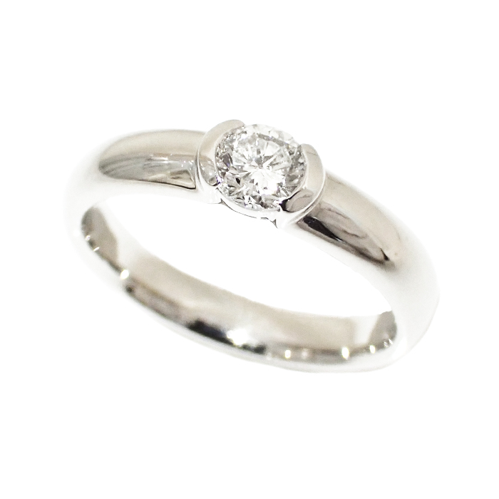 Pt900 ダイヤモンド 指輪 8号 一粒リング シルバーカラー