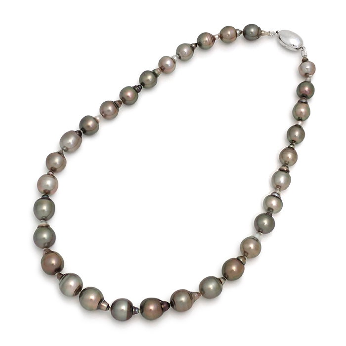 SILVER ブラックパール ネックレス バロック真珠 シルバー