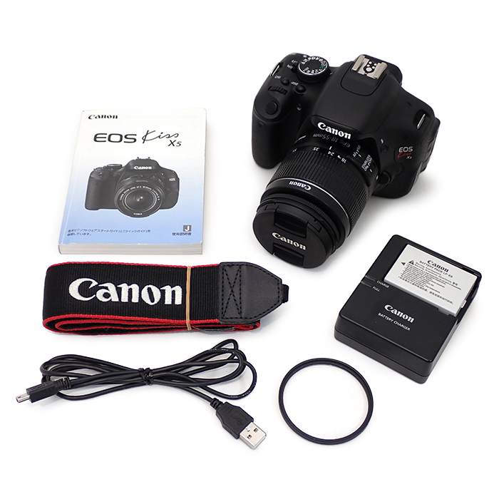 キヤノン(Canon) EOS KISS X5 デジタル一眼レフカメラ EF-S 18-55mm f/3.5-5.6 IS Ⅱ レンズフィルター付き ブラック ジャンク品