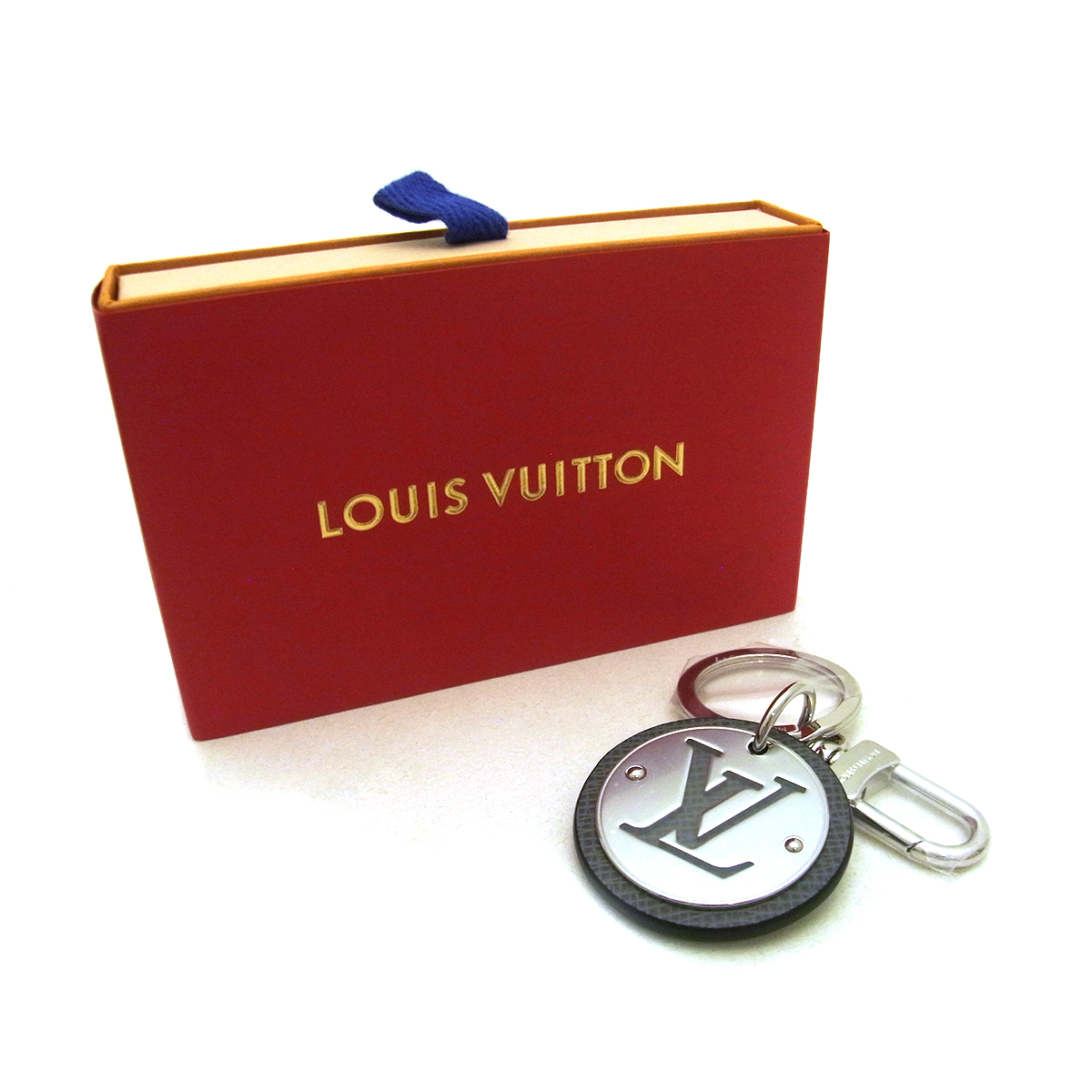 【セール価格】ルイヴィトン(Louis Vuitton) ポルト クレ・LVサークル M00477 Sランク バッグチャーム キーホルダー ブラック シルバー