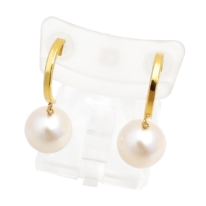 K18 パール ピアス 一粒 真珠  イエローゴールド